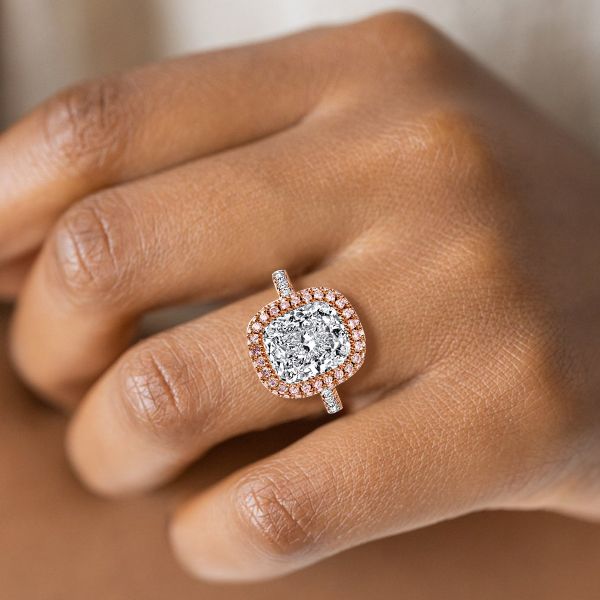 Rose Gold Halo Engagement Ring