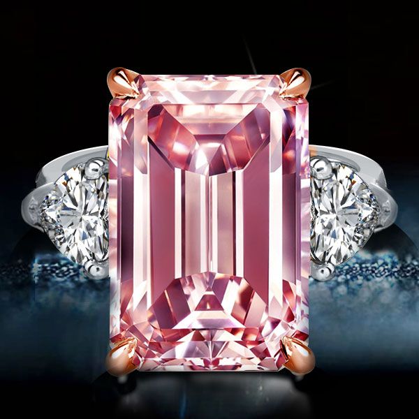 Emerald Cut Pink Sapphire Ring丨Italojewelry