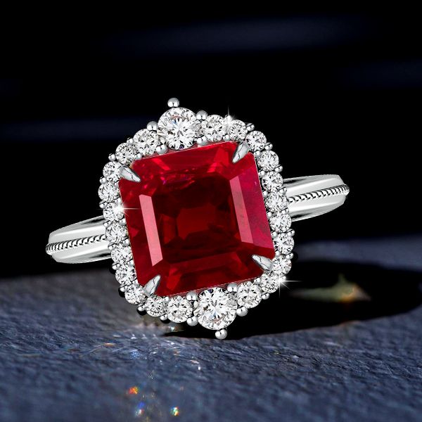 Ruby Solitaire Engagement Rings