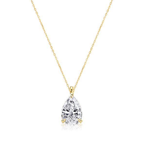 Pear Cut Solitaire Pendant Necklace