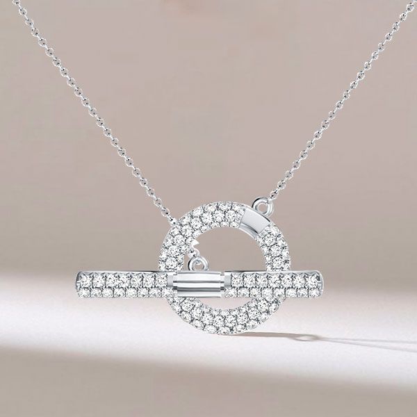 Pave Setting Toggle Necklace