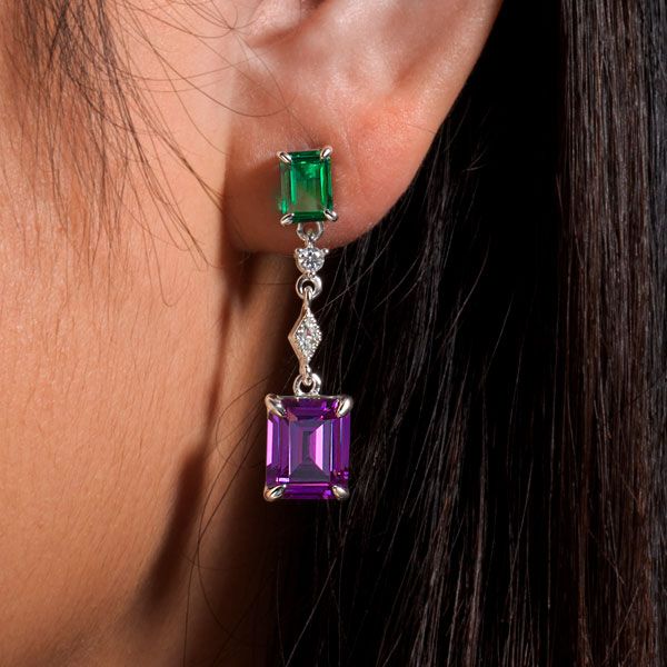 Amethyst Drop Earrings For Women