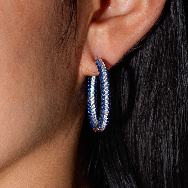 Triple Row Hoop Earrings