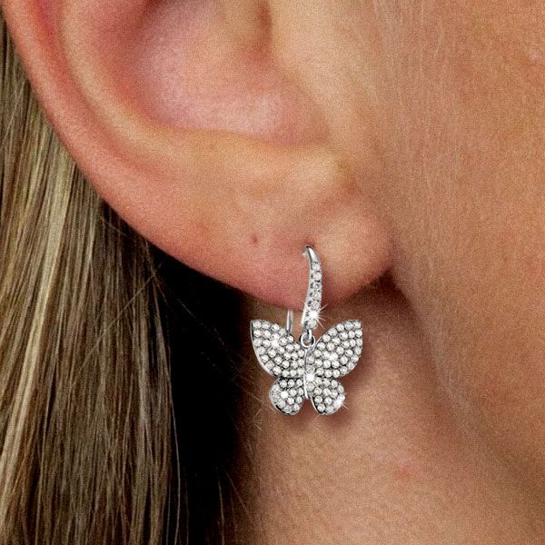 Silver Butterfly Earrings