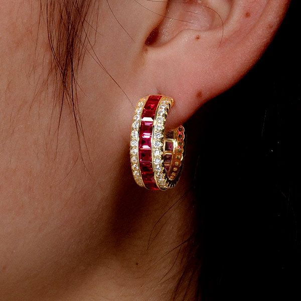 Hoop Ruby Earrings