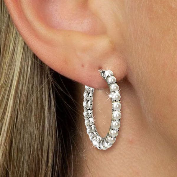 Pearl Hoop Earrings