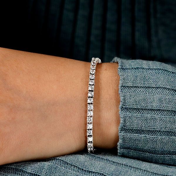 Round Cut Bracelet,Classic Tennis Bracelet,Twist Bracelet,Half Bezel Bracelet