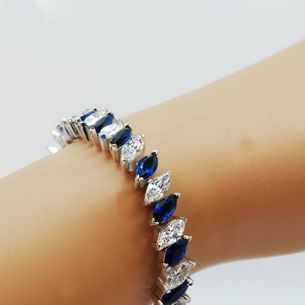 Top Quality Marquise Bracelet,Marquise Created Sapphire Bracelet