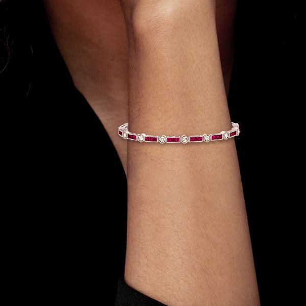 Ruby Tennis Bracelet For Women