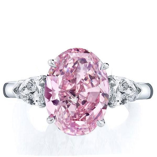 Custom Three Stone Yellow And Pink Sapphire And Diamond Engagement Ring  #103216 - Seattle Bellevue | Joseph Jewelry