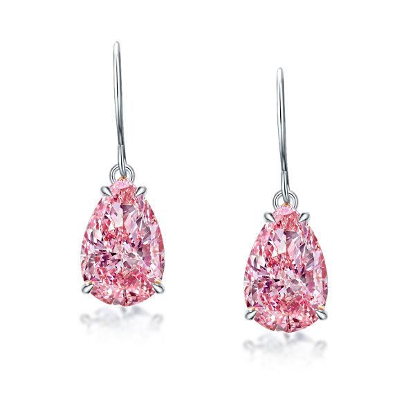 Classic Pear Cut Pink Drop Earrings For Women | Italo Jewelry