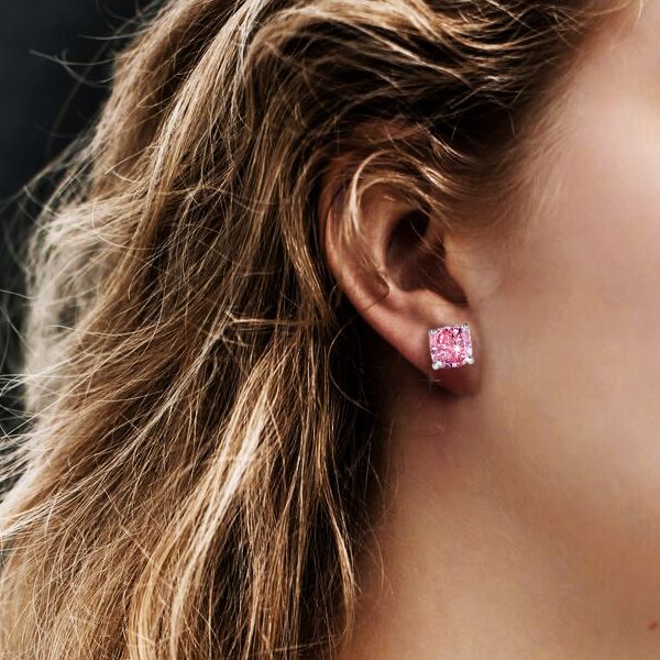 Pink Sapphire Stud Earrings