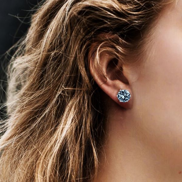 Blue Sapphire Stud Earrings