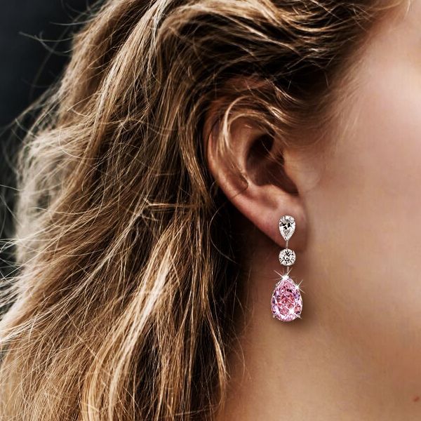 Pink Sapphire Drop Earrings