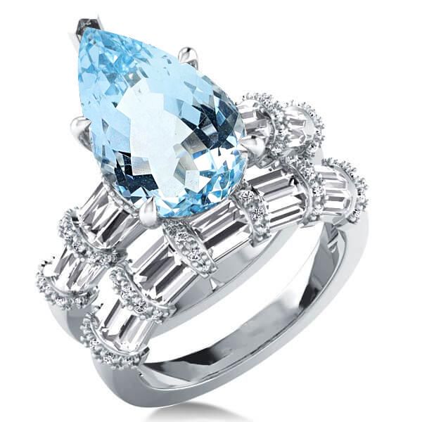 Vintage Aquamarine Engagement Rings