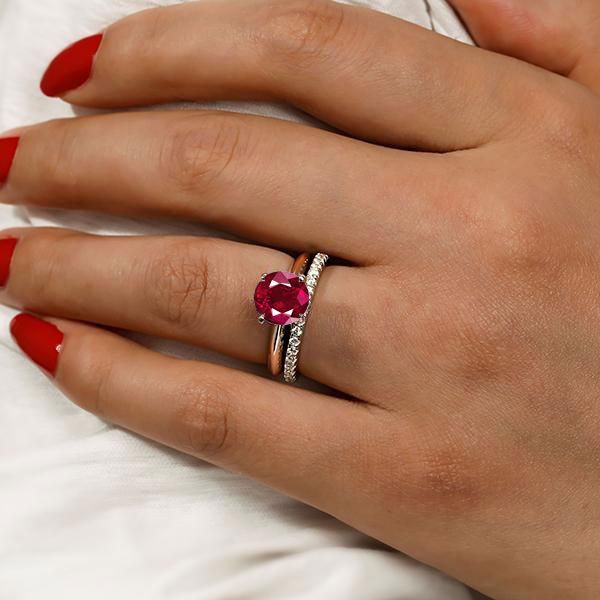 Ruby Solitaire Engagement Rings