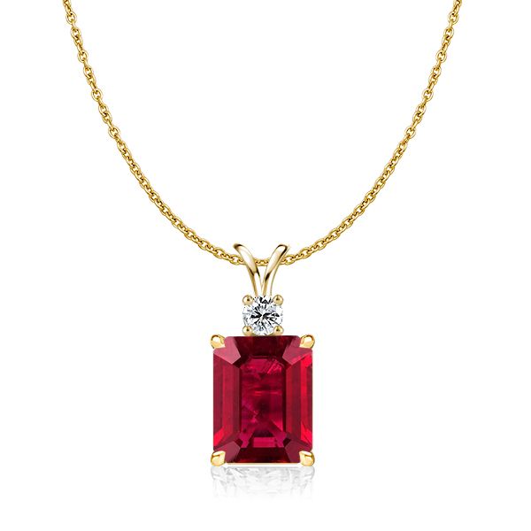 Emerald Ruby Pendant Necklace