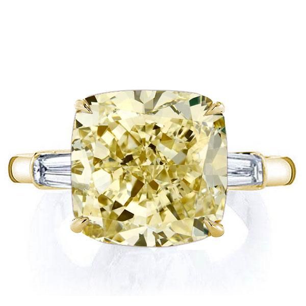 Yellow Sapphire Engagement Ring Two-tone Pear Cut Ring