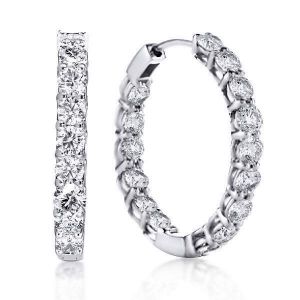 Best Round Cut Silver Hoop Earrings For Women | Italo Jewelry