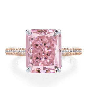 Italo Two Tone Radiant Cut Pink Sapphire Engagement Ring