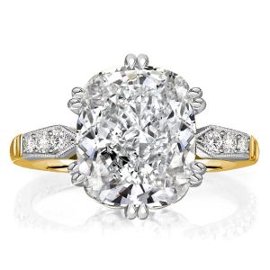 Italo Two Tone Cushion Cut Engagement Rings For Women