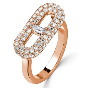 Italo Unique Pave Setting Baguette Cut Engagement Ring For Women