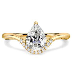 Italo Floating Pear Cut Engagement Ring For Women Classic