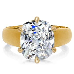 Italo Golden Hidden Halo Cushion Cut Engagement Ring