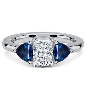 Italo Radiant Cut Three Stone Wedding Rings For Women