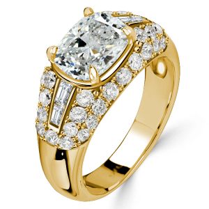 Italo Micro Pave Cushion Cut Vintage Engagement Ring