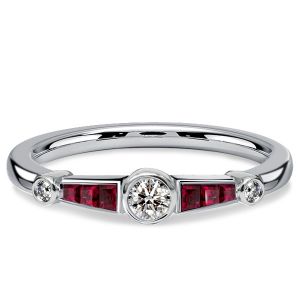 Italo Bezel Setting Ruby Vintage Enagaement Rings For Women