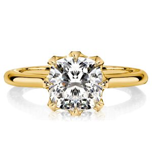 Italo Claw Prong Ring Cushion Cut Vintage Engagement Ring