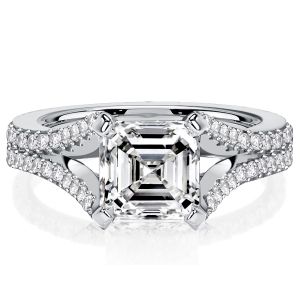 Italo Split Shank Asscher Cut Engagement Ring