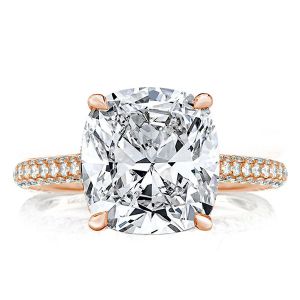 Italo Rose Gold Micro Pave Cushion Cut Engagement Ring