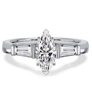 Italo Marquise Cut Three Stone Engagement Ring