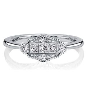 Italo Art Deco Princess Cut Vintage Engagement Ring