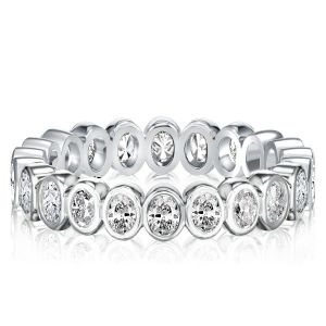 Oval Bezel Eternity Wedding Band