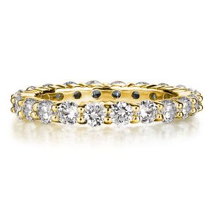 Italo Golden Round Cut Eternity Wedding Band For Women