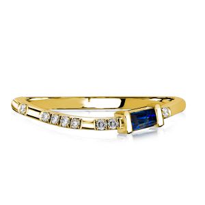 Italo Blue Sapphire Curved Wedding Band Wedding Rings For Women
