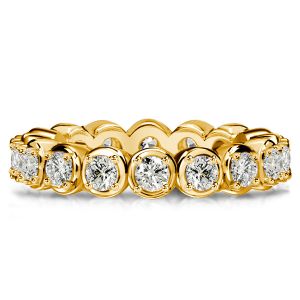 Italo Single Stone Round Cut Eternity Band For Women