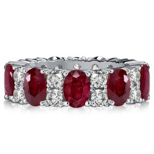 Italo Oval Cut Ruby Eternity Band For Women