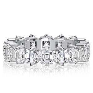 Italo Asscher Cut Eternity Wedding Band For Women