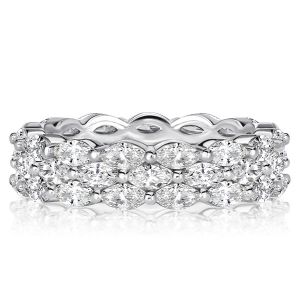 Italo Triple Row East West Marquise Cut Eternity Wedding Band