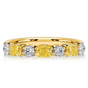 Italo Golden Yellow Topaz Radiant Cut Half Eternity Band