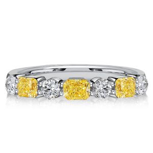 Italo Golden Yellow Topaz Radiant Cut Half Eternity Band