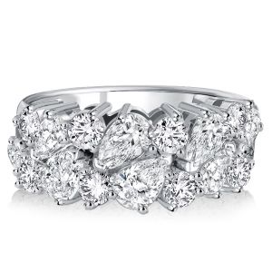 Italo Round & Pear Shaped Half Eternity Band Anniversary