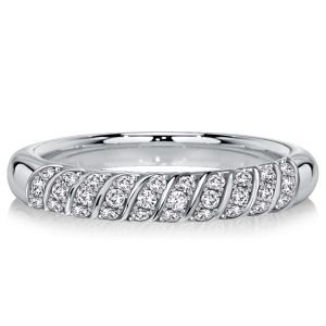 Italo Swirl White Sapphire Half Eternity Wedding Band