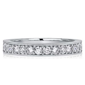 Italo White Sapphrie Round Cut Half Eternity Classic Band