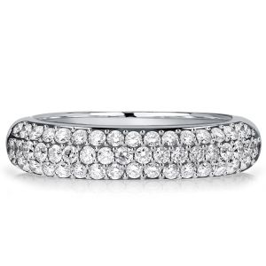 Italo Micro Pave White Sapphrie Half Eternity Wedding Band