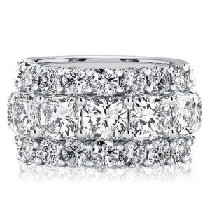 Italo Cushion Cut Wedding Band Half Eternity Band For Women